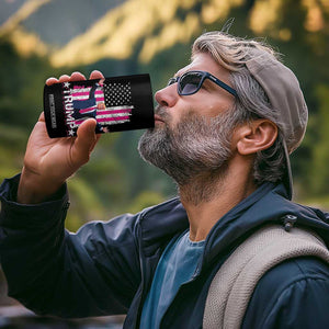 Trump 2024 Election 4 in 1 Can Cooler Tumbler Trump Pink 45-47 American Flag TB10 Print Your Wear