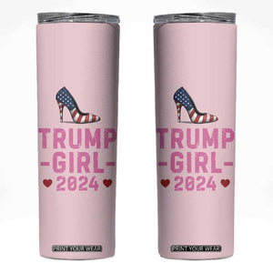 Trump Girl 2024 Skinny Tumbler High Heel Stilettos American Flag US Election TB10 Pink Print Your Wear