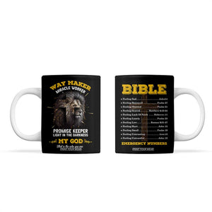 Christian Gifts for Men Coffee Mug Vintage Waymaker Miracle Worker Lion Faith Believer TB10 Black Print Your Wear