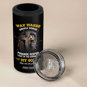 Christian Gifts for Men 4 in 1 Can Cooler Tumbler Vintage Waymaker Miracle Worker Lion Faith Believer TB10 Print Your Wear