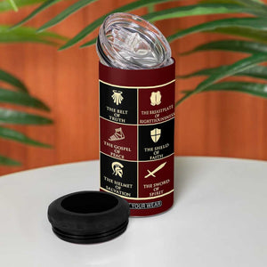Pastor Appreciation Gifts 4 in 1 Can Cooler Tumbler Put The Full Armor Of God Christian Believers Pastors TB10 Print Your Wear