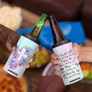 Christian Gifts For Women 4 in 1 Can Cooler Tumbler Faith Mothers Day Bible Verse Encouragement Gifts Flower Coffee Cup TB10 Print Your Wear