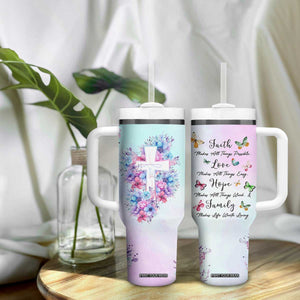 Christian Gifts For Women Tumbler With Handle Faith Mothers Day Bible Verse Encouragement Gifts Flower Coffee Cup TB10 Print Your Wear