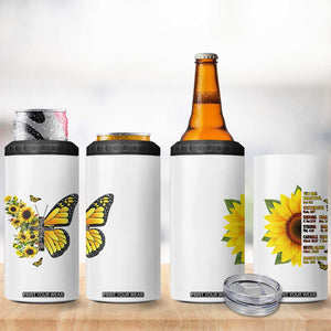 Sunflower Christian Gifts for Women 4 in 1 Can Cooler Tumbler Flower Inspiration Religious Bible Verse Encouragement TB10 Print Your Wear