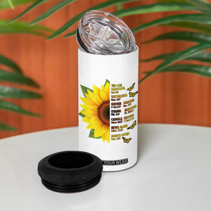 Sunflower Christian Gifts for Women 4 in 1 Can Cooler Tumbler Flower Inspiration Religious Bible Verse Encouragement TB10 Print Your Wear