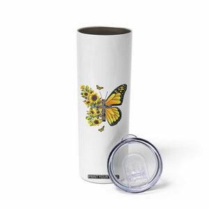 Sunflower Christian Gifts for Women Skinny Tumbler Flower Inspiration Religious Bible Verse Encouragement TB10 Print Your Wear