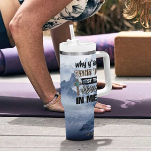 Funny Christian Tumbler With Handle Why Y'All Trying To Test The Jesus In Me TB10 Print Your Wear