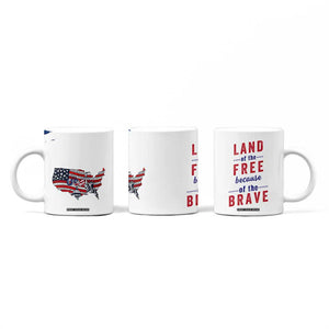 American Flag Patriotic Coffee Mug Land Of The Free Because Of The Brave USA Flag TB10 Print Your Wear