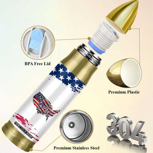 American Flag Patriotic Bullet Tumbler Land Of The Free Because Of The Brave USA Flag TB10 Print Your Wear