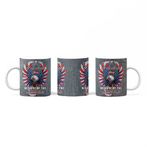 American Flag Patriotic Coffee Mug Land Of The Free Because Of The Brave USA Flag Bald Eagle TB10 Print Your Wear