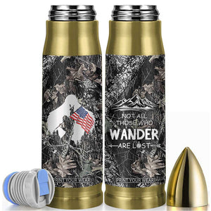Bigfoot Camping Bullet Tumbler Not All Who Wander Are Lost Sasquatch TB10 Camo Print Your Wear