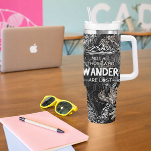 Bigfoot Camping Tumbler With Handle Not All Who Wander Are Lost Sasquatch TB10 Print Your Wear