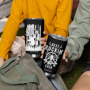 Deer Hunting Dad Tumbler Cup Best Buckin' Papa Ever American Flag TB10 Print Your Wear