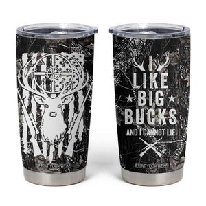 Funny Hunting Tumbler Cup Camo Deer American Flag I Like Big Bucks I Cannot Lie TB10 Camo Print Your Wear