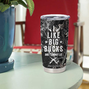 Funny Hunting Tumbler Cup Camo Deer American Flag I Like Big Bucks I Cannot Lie TB10 Print Your Wear