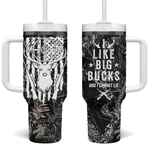 Funny Hunting Tumbler With Handle Camo Deer American Flag I Like Big Bucks I Cannot Lie TB10 One Size: 40 oz Camo Print Your Wear