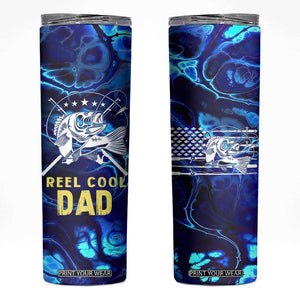 Funny Fishing Gift Skinny Tumbler Reel Cool Dad Gifts American Flag TB10 Navy Print Your Wear