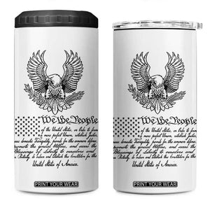 American Flag Patriotic 4 in 1 Can Cooler Tumbler USA US Constitution 4th of July We The People 1776 Flag TB10 One Size: 16 oz White Print Your Wear