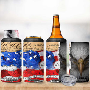 Patriotic Eagle American Flag 4 in 1 Can Cooler Tumbler 250 Years 1776 2026 4th Of July Independence Day TB10 Print Your Wear