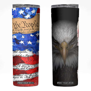 Patriotic Eagle American Flag Skinny Tumbler 250 Years 1776 2026 4th Of July Independence Day TB10 Multicolor Print Your Wear