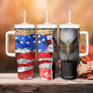 Patriotic Eagle American Flag Tumbler With Handle 250 Years 1776 2026 4th Of July Independence Day TB10 Print Your Wear