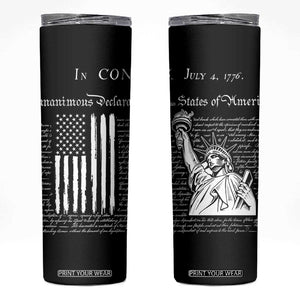 American Patriotic Gift Skinny Tumbler US Constitution We The People 4th Of July Independence Day TB10 Black Print Your Wear