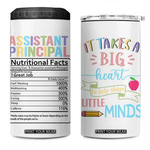Assistant Principal Gifts 4 in 1 Can Cooler Tumbler AP Appreciation Gifts Back to School TB10 One Size: 16 oz White Print Your Wear