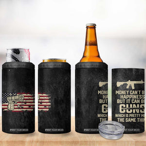 Gun Lovers 4 in 1 Can Cooler Tumbler Money Cant Buy Happiness But It Can Buy Guns Retro USA Flag TB10 Print Your Wear