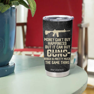 Gun Lovers Tumbler Cup Money Cant Buy Happiness But It Can Buy Guns Retro USA Flag TB10 Print Your Wear