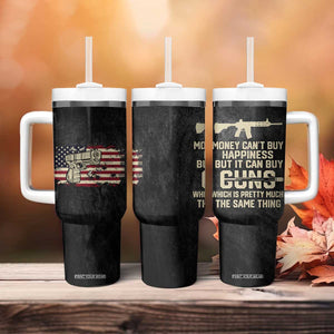 Gun Lovers Tumbler With Handle Money Cant Buy Happiness But It Can Buy Guns Retro USA Flag TB10 Print Your Wear