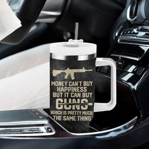 Gun Lovers Tumbler With Handle Money Cant Buy Happiness But It Can Buy Guns Retro USA Flag TB10 Print Your Wear
