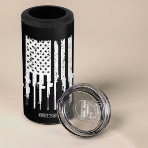 Gun Lovers 4 in 1 Can Cooler Tumbler Enjoy Long Romantic Walks To The Gun Shop USA Flag TB10 Print Your Wear