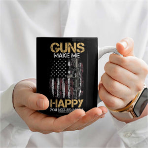 Gun Lovers Coffee Mug Guns Make Me Happy You Not So Much Vintage USA Flag TB10 Print Your Wear