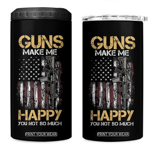 Gun Lovers 4 in 1 Can Cooler Tumbler Guns Make Me Happy You Not So Much Vintage USA Flag TB10 One Size: 16 oz Black Print Your Wear