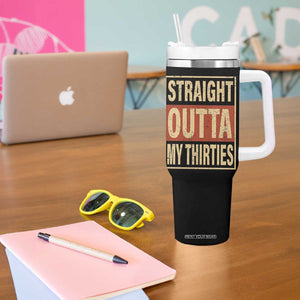 40th Birthday Tumbler With Handle Straight Outta My Thirties 1986 40 Year Old Birthday TB10 Print Your Wear