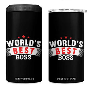Worlds Best Boss 4 in 1 Can Cooler Tumbler Gifts for Office Bosses Coworkers Leaders Managers TB10 One Size: 16 oz Black Print Your Wear