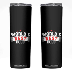 Worlds Best Boss Skinny Tumbler Gifts for Office Bosses Coworkers Leaders Managers TB10 Black Print Your Wear
