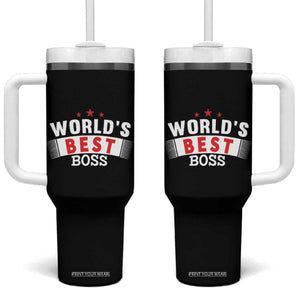 Worlds Best Boss Tumbler With Handle Gifts for Office Bosses Coworkers Leaders Managers TB10 One Size: 40 oz Black Print Your Wear