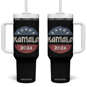 Kamala 2024 Tumbler With Handle Retro Campaign Button Madam President TB10 One Size: 40 oz Black Print Your Wear