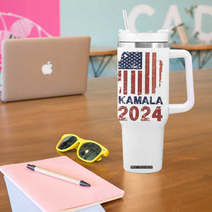 Kamala 2024 Tumbler With Handle Madam President Fans Of Harris Gift Retro American USA Flag TB10 Print Your Wear