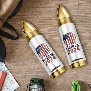 Harris 2024 Bullet Tumbler Kamala Madam Vice President Fans Of Harris Gift Retro American USA Flag TB10 Print Your Wear