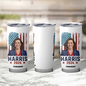Kamala Madam President Tumbler Cup Harris 2024 American Flag TB10 Print Your Wear