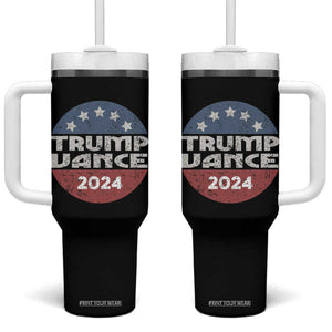Trump Vance 2024 Tumbler With Handle Retro 45 47 American Election Republican TB10 One Size: 40 oz Black Print Your Wear
