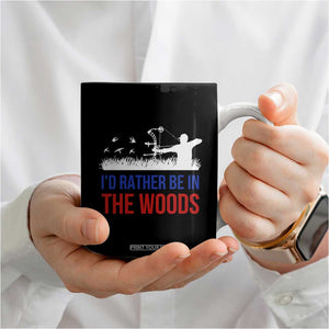 Hunting Gifts For Men Coffee Mug Id Rather Be In The Woods Deer Hunting American Flag TB10 Print Your Wear