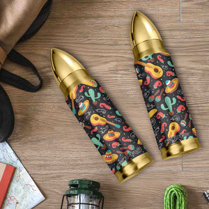 Mexican Bullet Tumbler Hot Sombrero Cactus Guitar Black Mexican Fiesta Cinco De Mayo TB10 Print Your Wear
