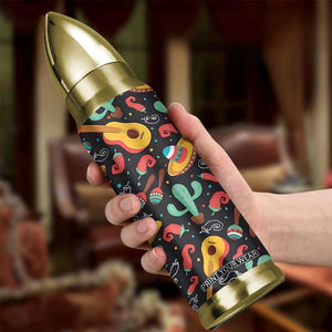 Mexican Bullet Tumbler Hot Sombrero Cactus Guitar Black Mexican Fiesta Cinco De Mayo TB10 Print Your Wear