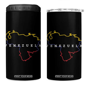 Venezuela 4 in 1 Can Cooler Tumbler Mapa De Venezuela Flag Minimalist Venezolanos Venezuelan Travel Mug TB10 One Size: 16 oz Black Print Your Wear