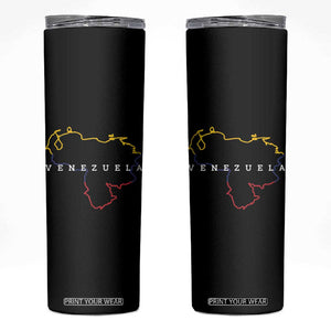 Venezuela Skinny Tumbler Mapa De Venezuela Flag Minimalist Venezolanos Venezuelan Travel Mug TB10 Black Print Your Wear