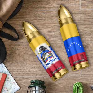 Venezuelan Girl Bullet Tumbler Messy Bun Venezuela Flag Heritage Venezuelan Women Girls TB10 Print Your Wear