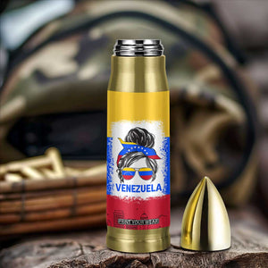 Venezuelan Girl Bullet Tumbler Messy Bun Venezuela Flag Heritage Venezuelan Women Girls TB10 Print Your Wear